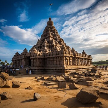 Mahabalipuram shore temple inside century picture AI generated art
