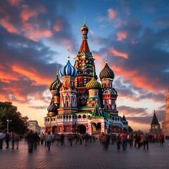 Fototapeta premium Most wonderful basil's cathedral moscow russia facts picture AI generated art
