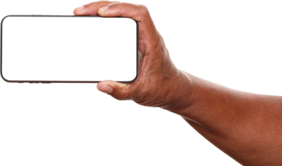 Women hand holding smartphone with blank screen