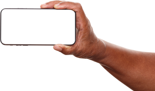 Women hand holding smartphone with blank screen