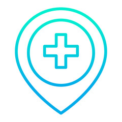 Outline gradient Global Location icon