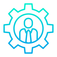 Outline gradient Boss Management cog icon