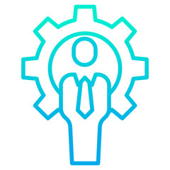 Outline gradient User cog icon