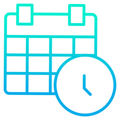 Outline gradient Clock Calendar icon