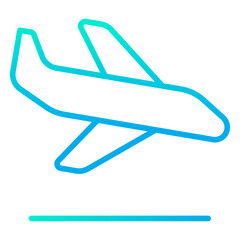 Outline gradient Flight Arrival icon