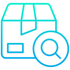 Outline gradient Search Package box icon