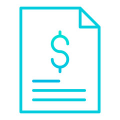 Outline gradient Dollar Document icon