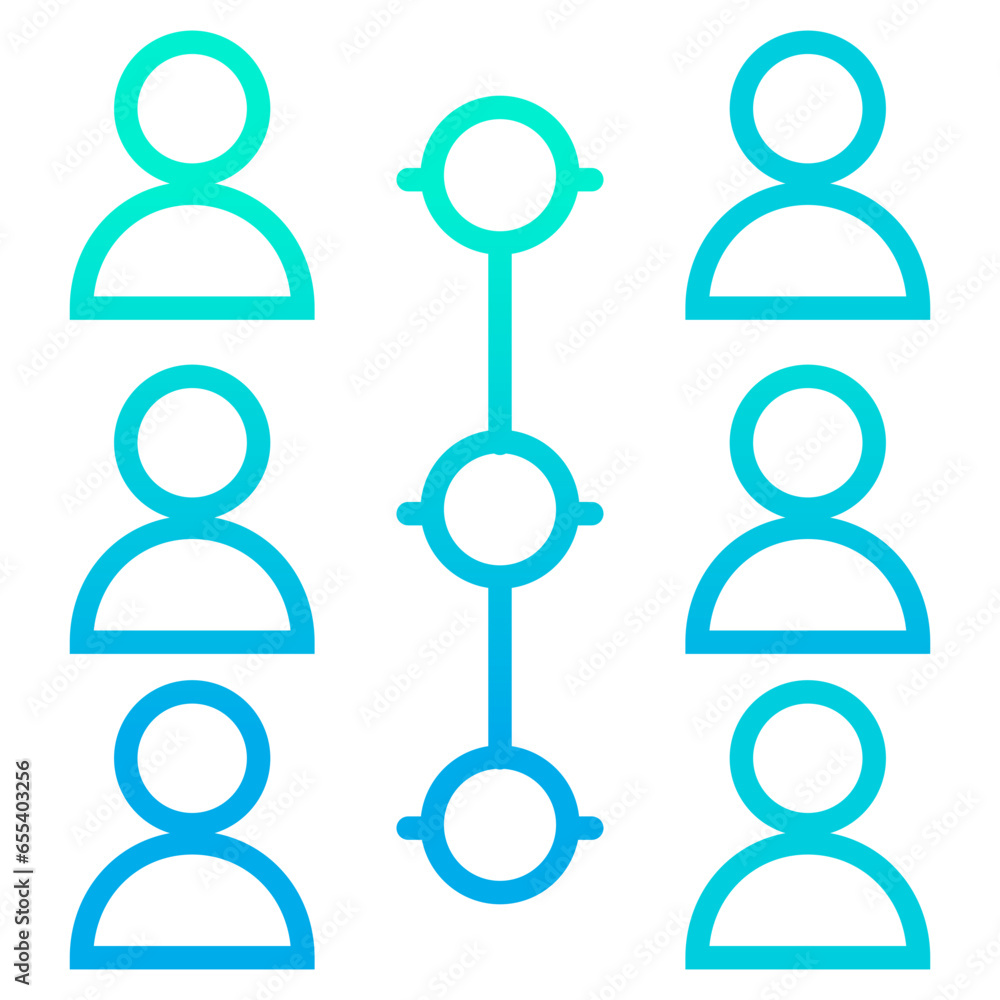 Wall mural outline gradient user network icon