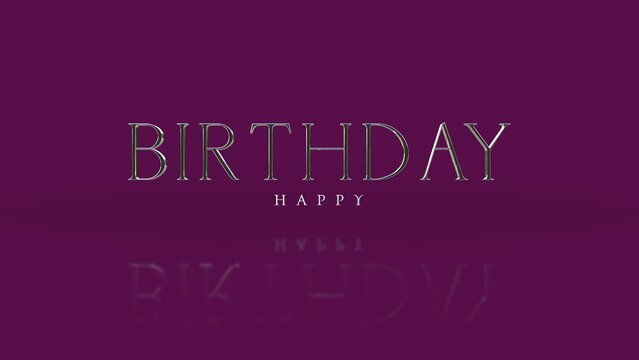 Elegance and festive style Happy Birthday text set against a sophisticated purple gradient background, this motion promo is an ideal for personal holiday