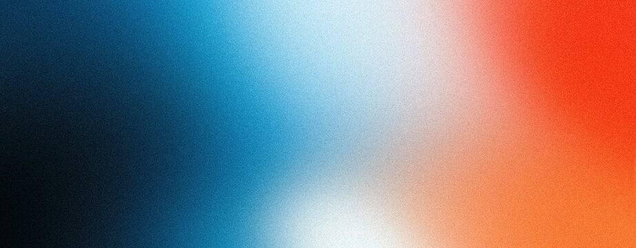 Blue orange white grainy gradient background abstract colors noise texture backdrop wide banner poster header cover design