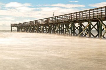 The pier at Isle of Palms Beach, SC, USA; long exposure giving the water a smokey appearance.