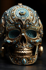 Obraz premium Skull is decorated with diamonds