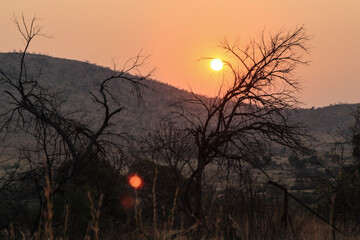 sunset in the mountains