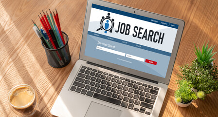 Online job search on modish website for worker to search for job opportunities on the recruitment internet network