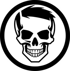 Skull - Black and White Isolated Icon - Vector illustration