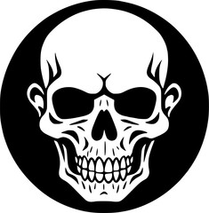 Skull - Black and White Isolated Icon - Vector illustration