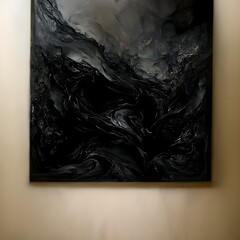 black solid abstract art minimalism abstract of black hell 2000x2000 intricate detail focus 4k HD 