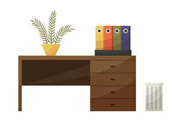 Home office element and equipment. Vector illustration EPS10