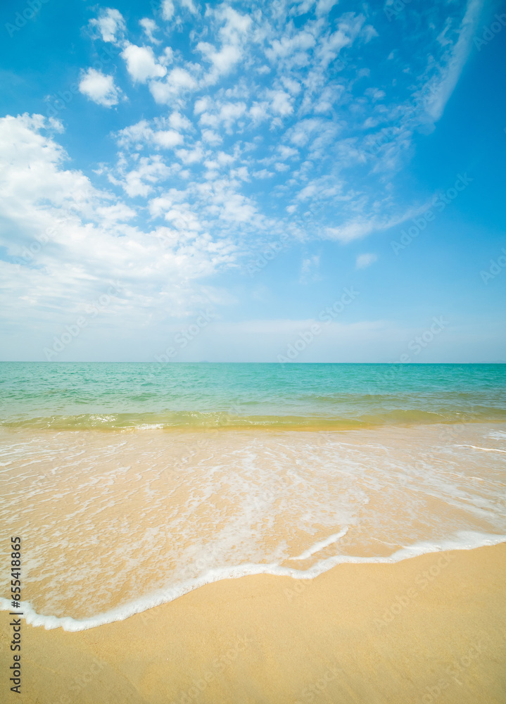 Canvas Prints beautiful landscape summer vertical front view tropical sea beach white sand clean and blue sky back - Canvas Prints