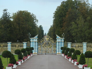 golden gate of the palace in tsarskoye selo, russia