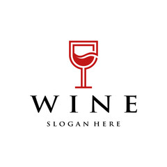 Wine logo design template. Vector illustration of icon
