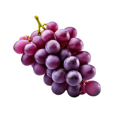 bunch of purple grapes isolated on white background, ai generated