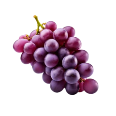 Fotobehang bunch of purple grapes isolated on white background, ai generated © PhotoWave