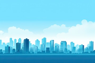 urban city landscape skyline space silhouette illustration background - obrazy, fototapety, plakaty