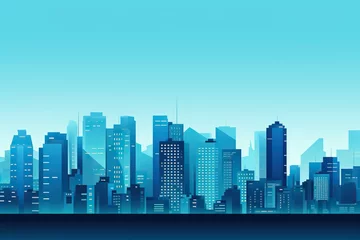 Foto op Plexiglas urban city landscape skyline space silhouette illustration background © DailyLifeImages