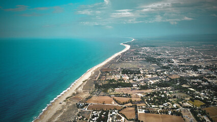 aerial view of beach in Todos Santos, Mexico