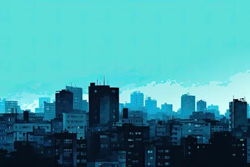 Fototapeten urban city landscape skyline space silhouette illustration background © DailyLifeImages
