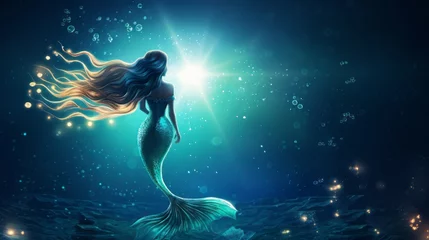 Fotobehang A beautiful Mermaid.generative ai  © Luke