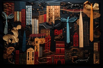 Tapestry woven from threads of values, goals, and achievements, symbolizing the intricate narrative of a thriving corporate journey.