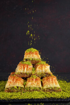 Baklava with walnut. Turkish traditional dessert.