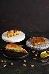 Baklava with walnut. Turkish traditional dessert.