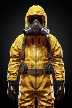 Isolated Hazmat Suit: Protection for Chemical and Biohazardous Hazards with Protective Mask, Perfect for Scientists