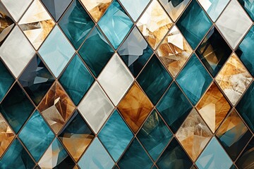 decorative luxury stylish golden marble square pattern grid background design