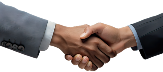 business handshake isolated png on transparent background
