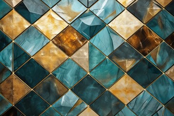 decorative luxury stylish golden marble square pattern grid background design