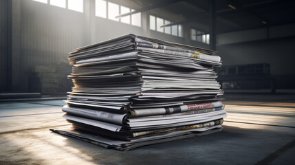 A stack of glossy newspapers - obrazy, fototapety, plakaty