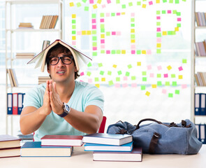 Student preparing for university exams