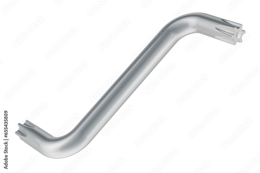 Poster hex key, hex wrench, 3d rendering isolated on transparent background