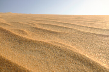 Sand dunes, side view, place for inscription