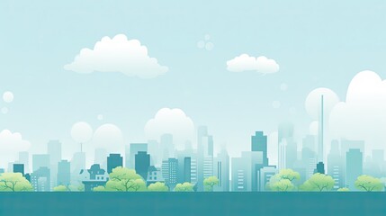 Contemporary cityscape illustration in silhouette