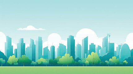 Creative illustration of a city skyline with sleek silhouettes - obrazy, fototapety, plakaty