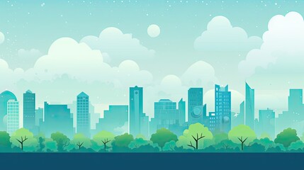 Trendy urban silhouette illustration of a modern city