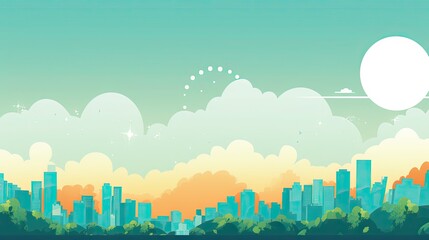 Sleek and sophisticated city skyline illustration in silhouette form
