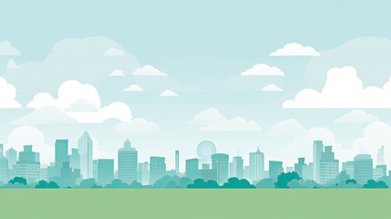 Naklejka premium Artistic representation of a modern city silhouette landscape