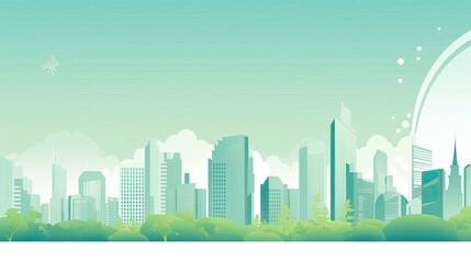 Abstract urban landscape artwork showcasing modern city silhouettes