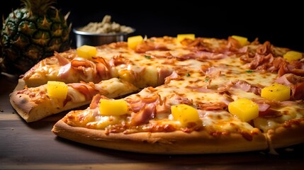 Tropical Delight: Controversial Pizza with Pineapple and Ham